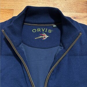 Orvis Men's Deep Blue Zip-Up Sweater